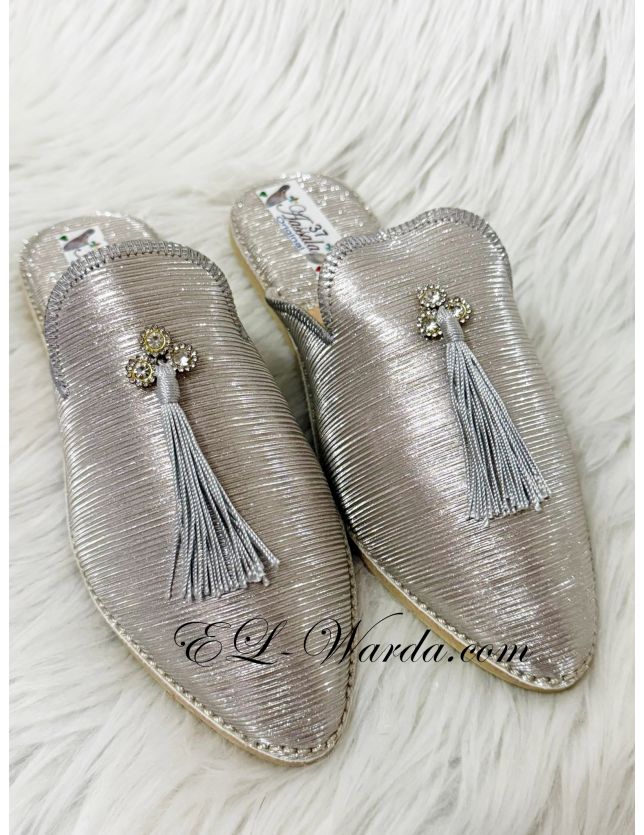 BABOUCHE argenté PAILLETÉ