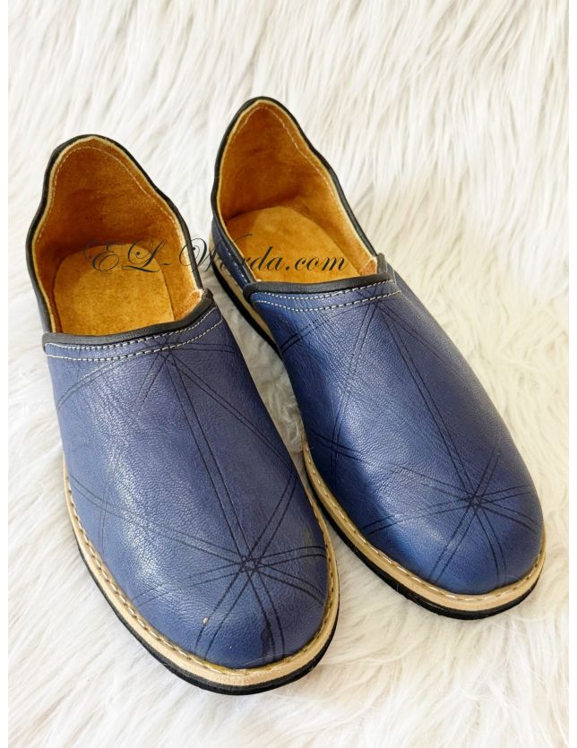 Babouche berbère ( bleu djin )
