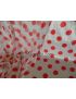 Tissu Satin  blanc & rouges.