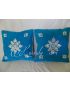 - Lot de 2 coussins turquoise 