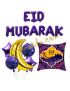 Lot décoration Eid Mubarak violet