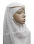 BIJOUX DE TETE HIJAB (CHEBKA blanc et ARGENTÉ PAILLETÉ)