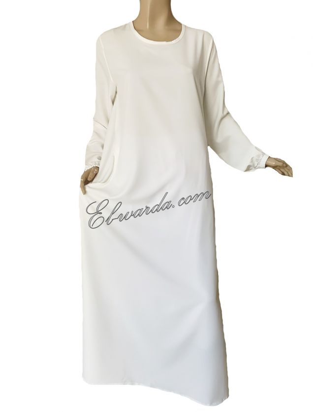 Abaya simple blanc cassé