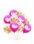 LOT DE 10 BALLONS ( rose et doré )