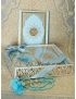 COFFRET CADEAU TAPIS, CORAN ET TASBIH ( bleu )