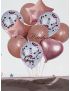 Kit 10 Ballons Confettis,Ballon Aluminium Coeur et Etoiles,
