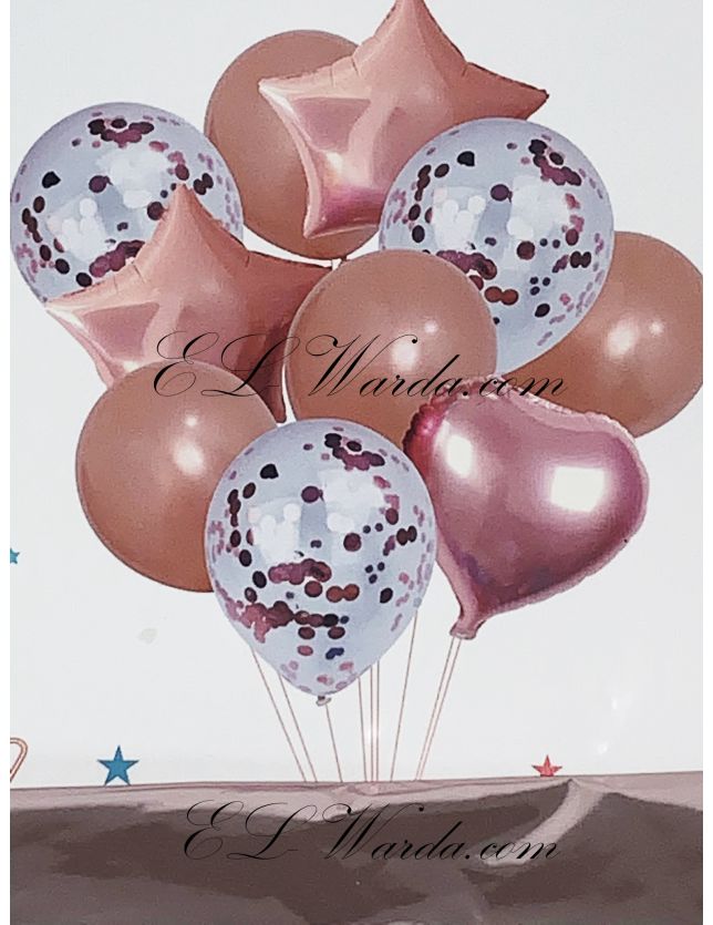 Kit 10 Ballons Confettis,Ballon Aluminium Coeur et Etoiles,