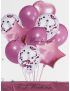 KIT 10 BALLONS CONFETTIS,BALLON ALUMINIUM COEUR ET ETOILES ROSE
